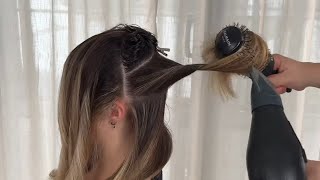 how to BLOW DRY Big Bouncy Hair Fast